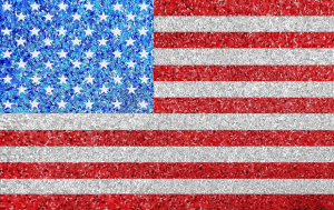 Celestial Dreams print with American Flag theme